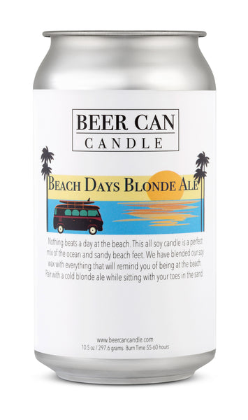 100 % Soy Beer Can Candle - Beach Days Blonde Ale
