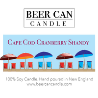NEW 100 % Soy Beer Can Candle - Cape Cod Cranberry Shandy