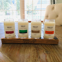 Mini Taster Set of 4 Holiday Porter Candles with wooden handle